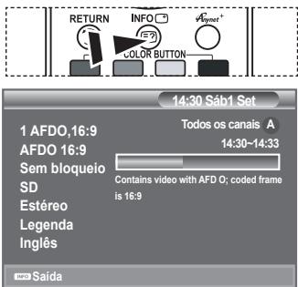 SAMSUNG LE-52F96BD - Ver informações sobre programas - 1