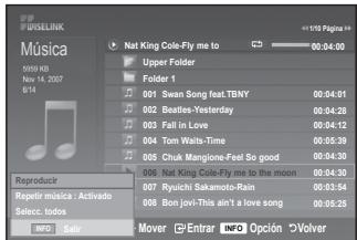 SAMSUNG LE-52F96BD - Utilización de la lista de ARCHivos MP3 - 2