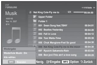 SAMSUNG LE-52F96BD - MP3-Liste verwenden - 2