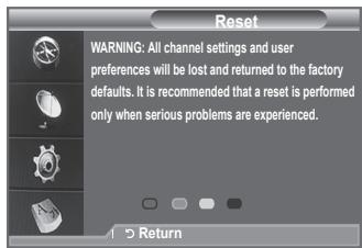 SAMSUNG LE-52F96BD - You can reset the values stored to the factory default values. - 2