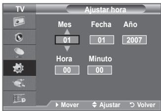 SAMSUNG LE-52F96BD - Ajuste y visualización de la hora actual - 2