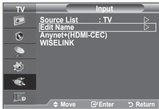 SAMSUNG LE-52F96BD - Editing the Input Source Names - 1