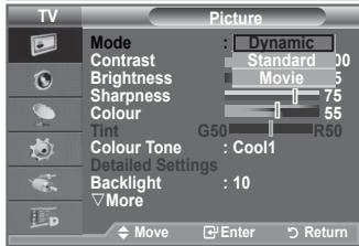 SAMSUNG LE-52F96BD - Changing the Picture Standard - 2