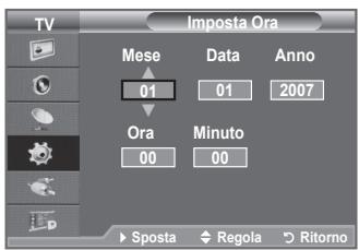 SAMSUNG LE-52F96BD - Impostazione e visualizzazione dell'ora corrente - 2