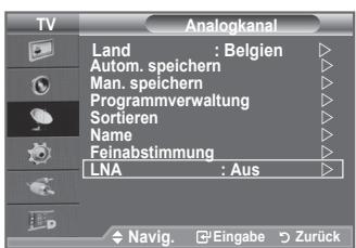SAMSUNG LE-52F96BD - Mit Hilfe der LNA-Funktion kann der Empfang in Gebieten mit schwachem Empfang verbessert werden (ein rauscharmer Vorveränderker verstärkt das Eingangssignal). - 1