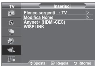 SAMSUNG LE-52F96BD - Assegnare un nome al dispositorio Collegato ai jack di ingresso per amplificare la selezione della sorgente di ingresso. - 1
