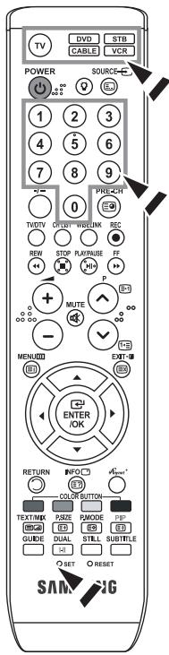 SAMSUNG LE-52F96BD - Nastavitev daljinskega upravljalnika - 1