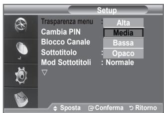 SAMSUNG LE-52F96BD - Regolazione della trasparenza del menu - 1