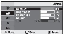 SAMSUNG LE-20S81B - Adjusting the Custom Picture - 1