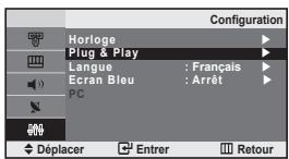 SAMSUNG LE-20S81B - Lorsque le téléviseur est allumé pour la première fois, plusieurs réglages de base sont à faire l'un après l'autre. Ilts vous sont automatiquementprésentés. Les réglages suivants sont disponibles. - 1