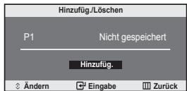 SAMSUNG LE-20S81B - Sie können bis zu 100 Kanäle, einschließlich Kabelkanälen, speichern. Bei der manuellen Kanalspeicherung haben Sie folgende Optionen: - 1