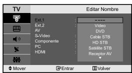 SAMSUNG LE-23R32B - Ediciones de los nombres de fuentes de entrada - 2