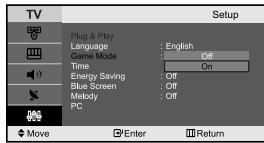 SAMSUNG LE-23R32B - When you start using your set for the first time, you must select the language which will be used for displaying menus and indications. - 2