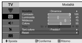 SAMSUNG LE-23R32B - Azzeramento delle impostazioni di visualizzazione dell'imagine ai valori preimpostati in fabbrica - 2