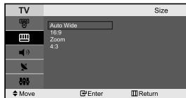 SAMSUNG LE-23R32B - Changing the Picture Size - 2