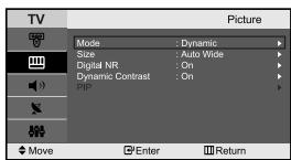 SAMSUNG LE-23R32B - You can select the picture size which best corresponds to your viewing requirements. - 1