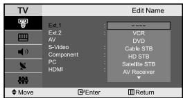 SAMSUNG LE-23R32B - Editing the Input Source Names - 2