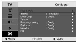 SAMSUNG LE-23R32B - Quando utilizar o aparecido pela primarya vez, tem de seleccionar o idioma dos menus e indicatoroes presentados no ecra. - 1
