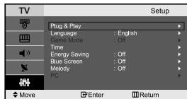SAMSUNG LE-23R32B - Setting the Blue Screen Mode / Selecting the Melody - 1