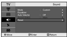 SAMSUNG LE-23R32B - Resetting the Sound Settings to the Factory defaults - 1