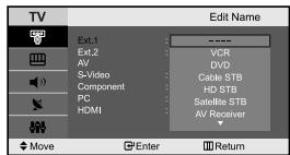 SAMSUNG LE-23R71B - Editing the Input Source Names - 2