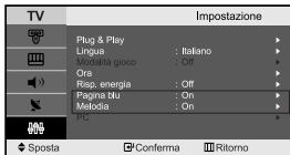 SAMSUNG LE-23R71B - Impostazione della modalità Pagina blu / Sezione della Melodia - 2