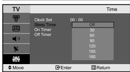 SAMSUNG LE-23R71B - Setting the Sleep Timer - 2