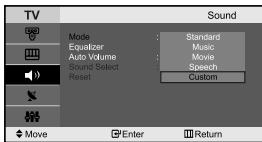 SAMSUNG LE-23R71B - You can select the type of the special sound effect to be used when watching a given broadcast. - 1