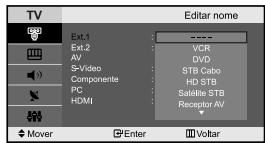 SAMSUNG LE-23R71B - Editar os nombres das fontes de entrada - 2
