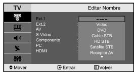 SAMSUNG LE-23R71B - Ediciones de los nombres de fuentes de entrada - 2