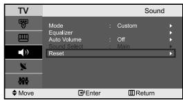 SAMSUNG LE-23R71B - Resetting the Sound Settings to the Factory defaults - 1