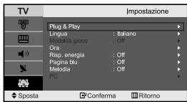 SAMSUNG LE-23R71B - Impostazione della modalità Pagina blu / Sezione della Melodia - 1