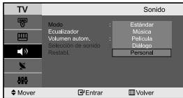 SAMSUNG LE-23R71B - Puede selectionar un tipo de efecto de sonido especial que se usa cuando se visualice una emisión concreta. - 1