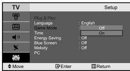SAMSUNG LE-23R71B - When you start using your set for the first time, you must select the language which will be used for displaying menus and indications. - 2