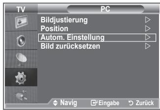 SAMSUNG LE-23R81B - PC-Bildschirm automatisch einstellen (Automatische Anpassung). Die automatische Einstellung ermöglicht eine automatische Anpassung des PC-Monitors an das eingehende PC-Video signal. Die Werte für "fein", "grob" und "position" werden automatisch eingestellt. - 1