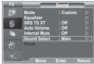 SAMSUNG LE-23R81B - Izbira funkcjije izklopa zvoka notranjih zvočnikov - 3