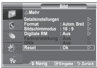 SAMSUNG LE-26R81B - Zurücksetzen der Bildeinstellungen auf die werkseitig festgelegten Standardwerte - 1