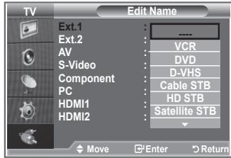 SAMSUNG LE-26R81B - Editing the Input Source Names - 2