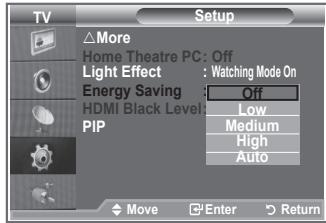 SAMSUNG LE-26R81B - Nastavenie funkcie Light Effect (Svetelného efektu) - 2
