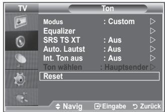SAMSUNG LE-26R81B - Zurücksetzen der Toneinstellungen auf die werkseitig festgelegten Standardwerte - 1