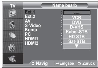SAMSUNG LE-26R81B - Vergeben Sie für die an die Eingangsbuchsen angeschlossenen Geräte Namen, um die Auswahl der Signalquelle zu vereinfachen. - 2