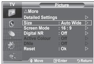 SAMSUNG LE-26R81B - Changing the Picture Size - 1