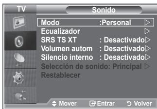 SAMSUNG LE-26R81B - Puede seleccionar un tipo de efecto de sonido especial que se usa cuando se visualice una emisión concreta. - 1