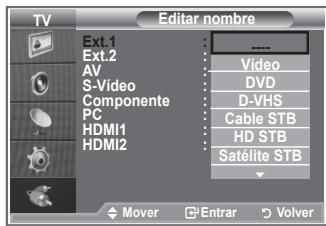 SAMSUNG LE-26R81B - Ediciones de los nombres de fuentes de entrada - 2
