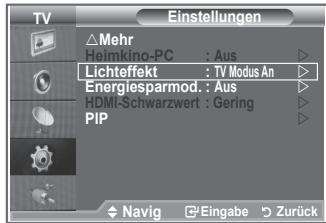 SAMSUNG LE-26R81B - Einstellen der Lichteffekt - 1