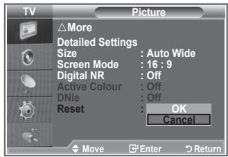 SAMSUNG LE-26R81B - Resetting the Picture Settings to the Factory Defaults - 2