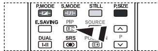P.MODE E.SAVING DUAL I-II S.MODE PIP SRS STILL SOURCE POCK P PSIZE ↑ ✓