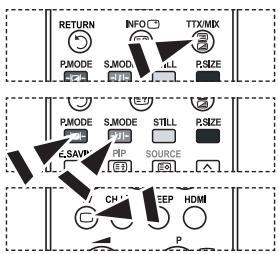 RETURN INFO TTX/MX PMODE S.MODE R.SIZE S.MODE STILL R.SIZE E.SAVP PIP SOURCE CN SEP HDMI P