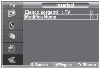 TV Inserisci Elenco sorgenti : TV Modifica Nome Sposta Regola Ritorno