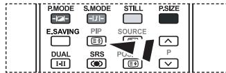 P.MODE S.MODE STILL P.SIZE E.SAVING PIP SOURCE DUAL SRS P I-II